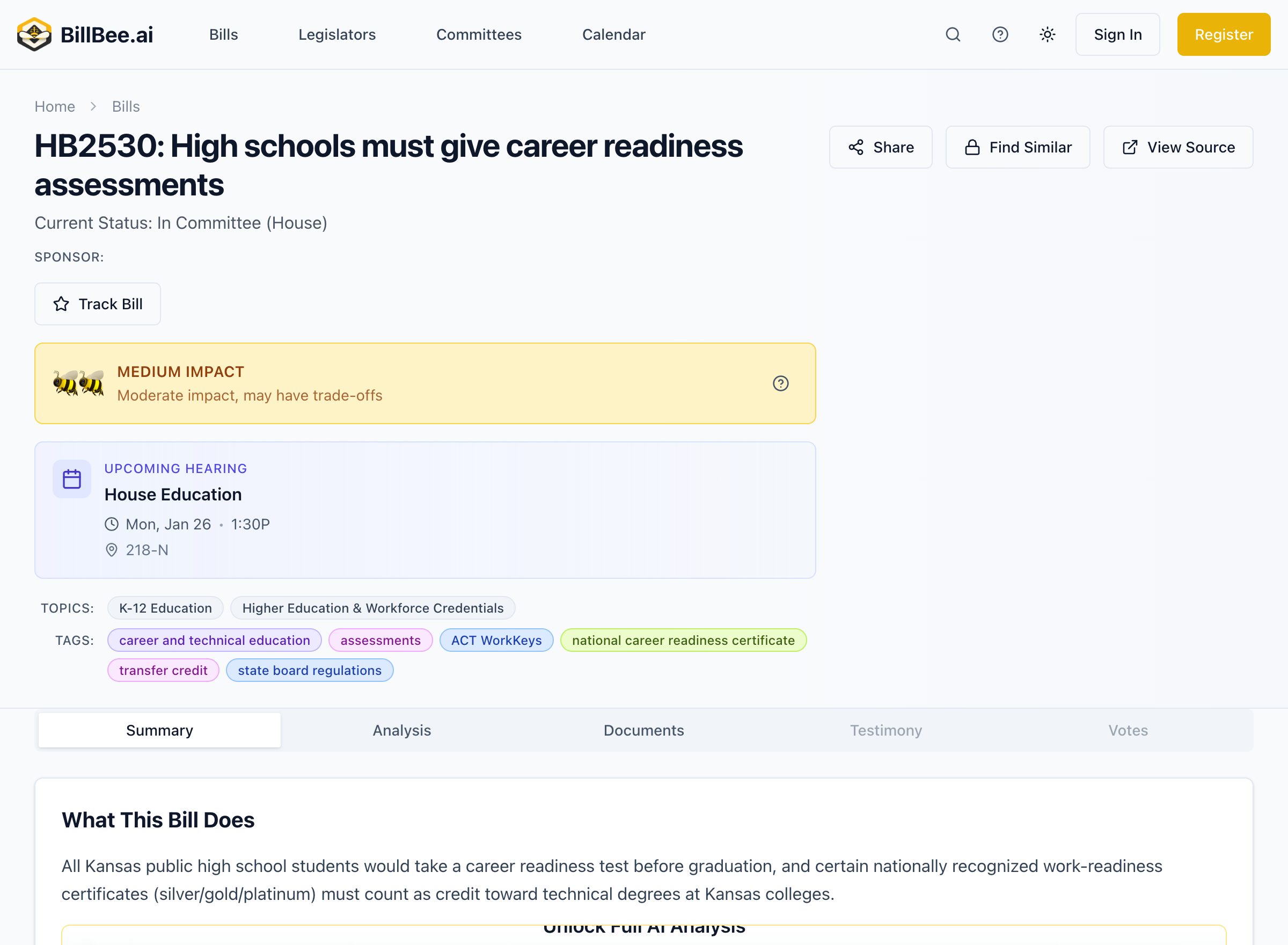 Bill Detail with AI Summary