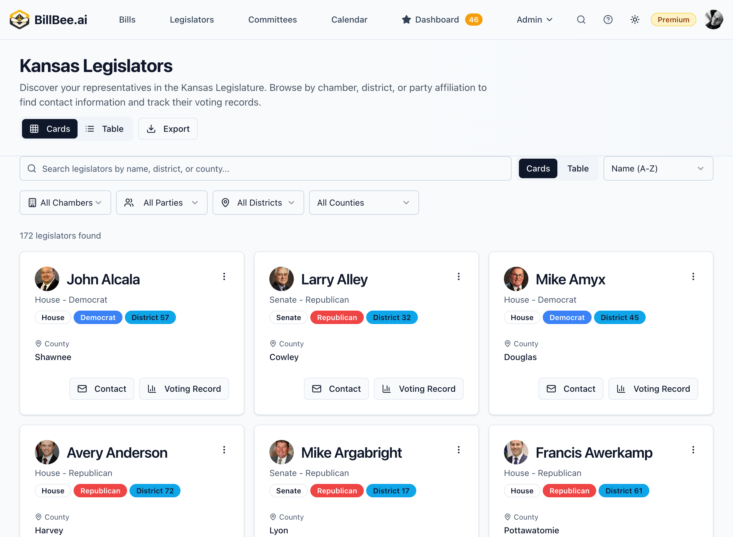 Legislators Page
